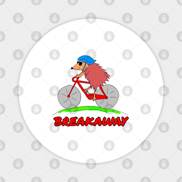 Funny Cycle Racing Cartoon Hedgehog Magnet by Michelle Le Grand